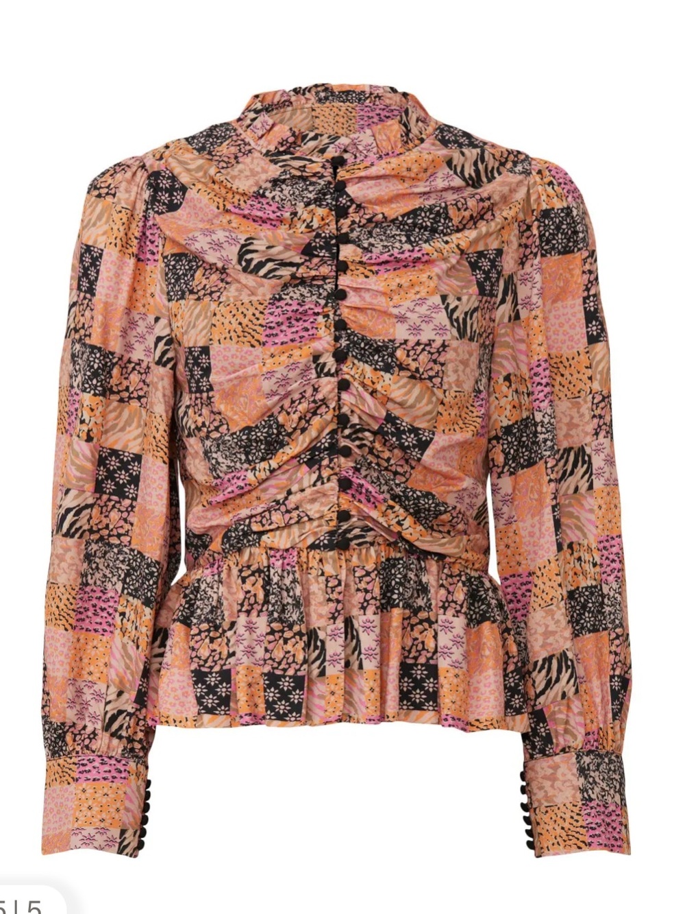 Hofmann Copenhagen Morgane Patchwork Blouse Size EU42 or US 10
